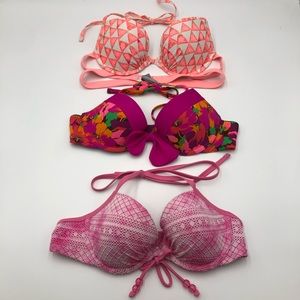 Three Aerie bikini swim suit tops size 34B